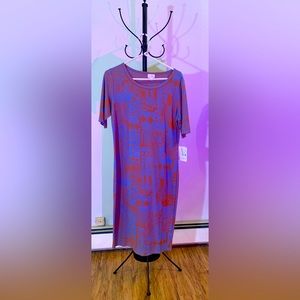 🐬NWT LuLaRoe Geometric Tropical Blue and Orange Dress🌺